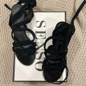 Senso suede black lace up sandals